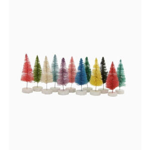 Cody Foster Rainbow Bottlebrush Sisal Trees Box Set 12 Colorful Assorted 5.75